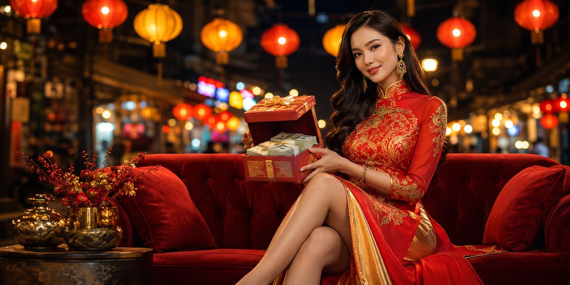 Khung cảnh casino về đêm tại Huế với ánh đèn rực rỡ